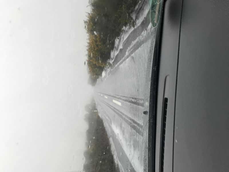 Madeira extrém időjárás, jég az úton, Portugália