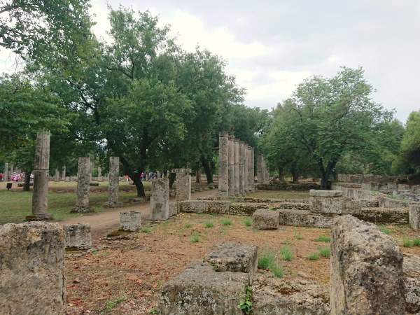 Tornacsarnok romjai az Ókori Olimpiai Parkban, Görögország