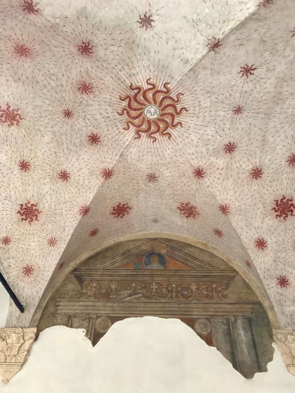 Sforza vár (Castello Sforzesco), kerengő mennyezeti festése, Milánó, Olaszország